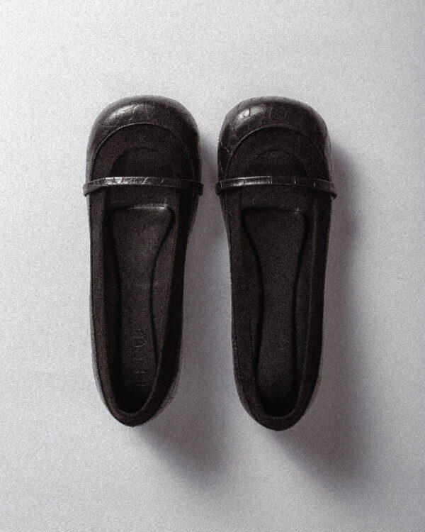 LINE FLATS CROCO BLACK