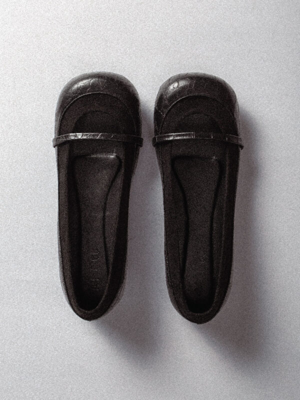 LINE FLATS CROCO BLACK