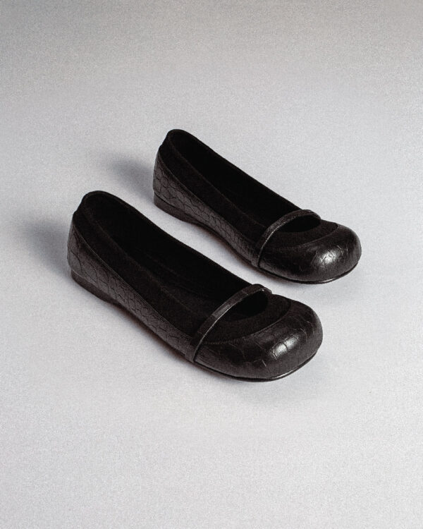 LINE FLATS CROCO BLACK - Image 2