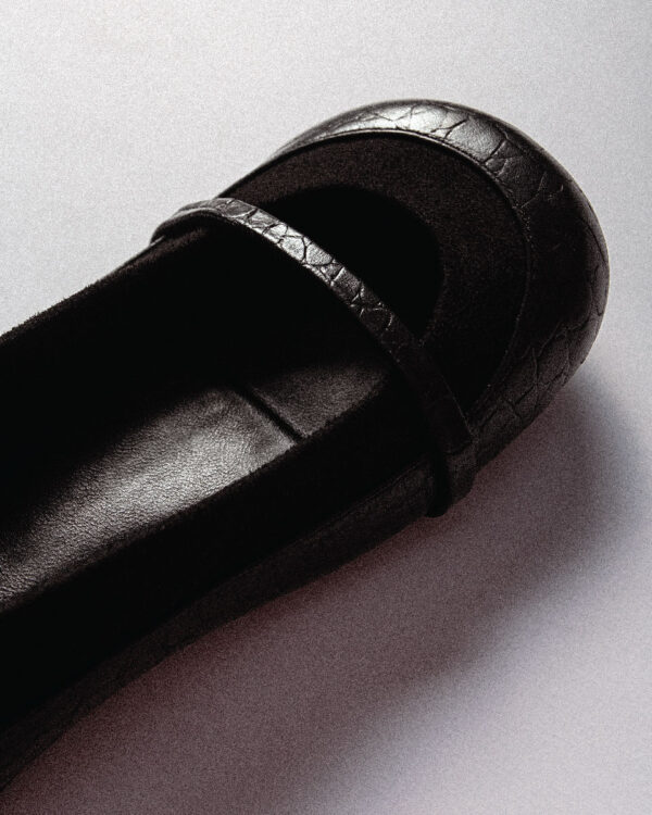 LINE FLATS CROCO BLACK - Image 4