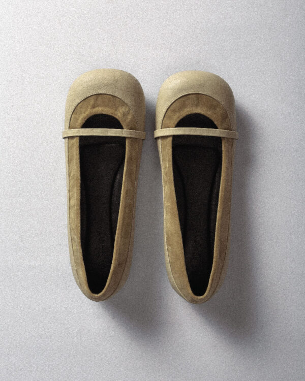 LINE FLATS CROCO IVORY