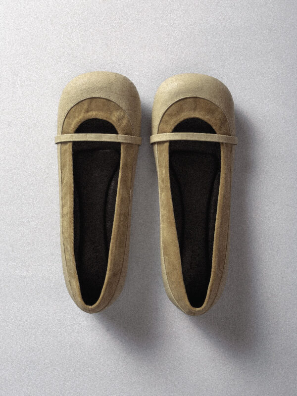 LINE FLATS CROCO IVORY
