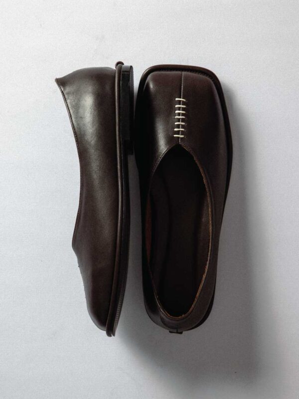 LEATHER PUMPS NAPPA DARK BROWN