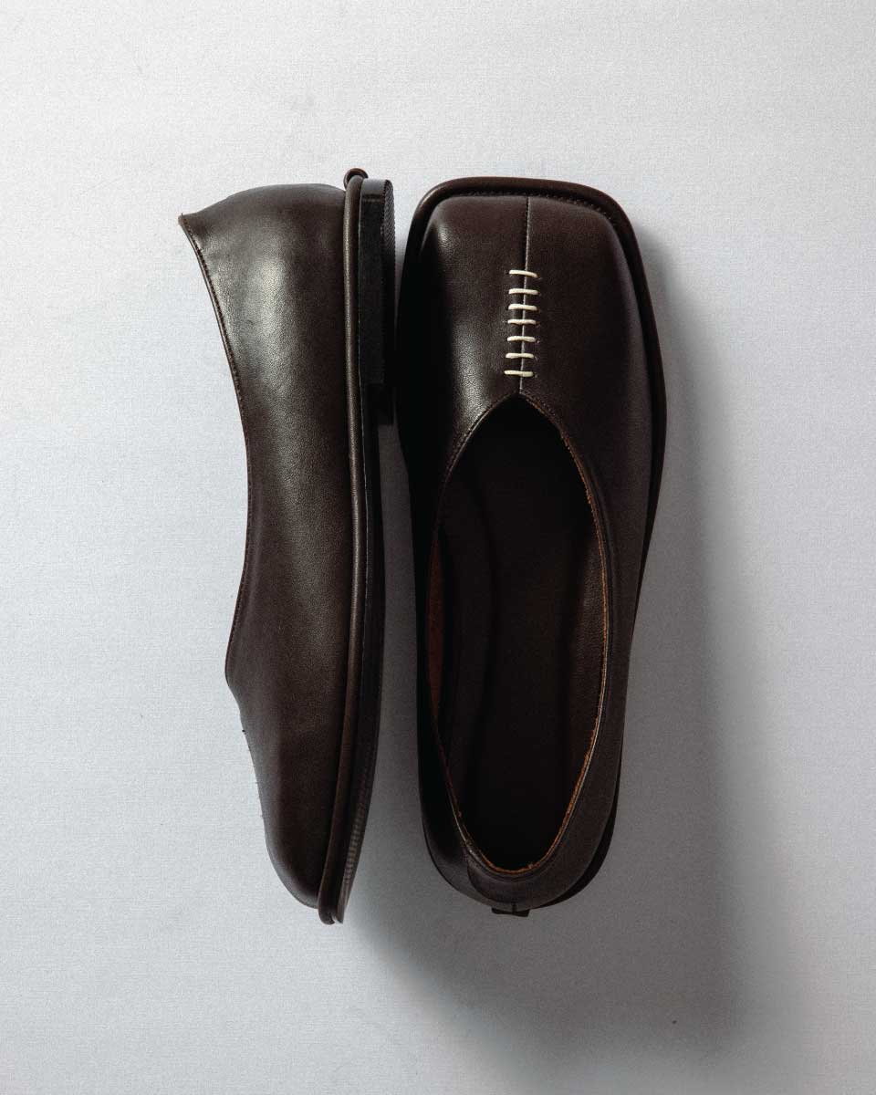 [PRE-ORDER] LEATHER PUMPS NAPPA DARK BROWN